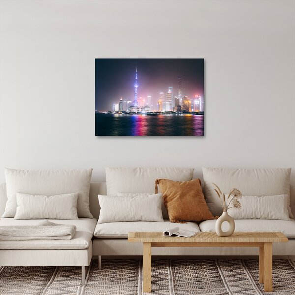 Éjszakai Shanghai képe (70x50 cm)