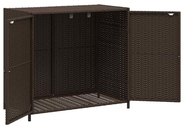 Barna polyrattan kerti tárolószekrény 83x45x76 cm