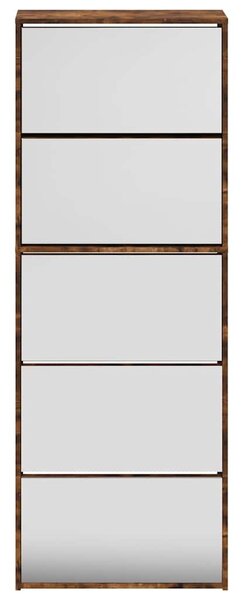 Füstös tölgy 5 szintes cipőszekrény tükörrel 63 x 17 x 169,5 cm