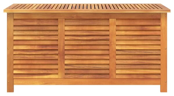 Tömör akácfa kerti tárolóláda zsaluval 113 x 50 x 56 cm