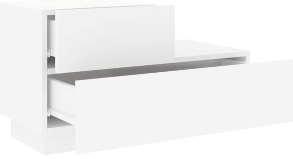 Fehér éjjeliszekrény LED-világítással 70 x 36 x 40,5 cm