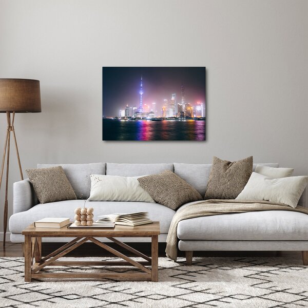 Éjszakai Shanghai képe (70x50 cm)