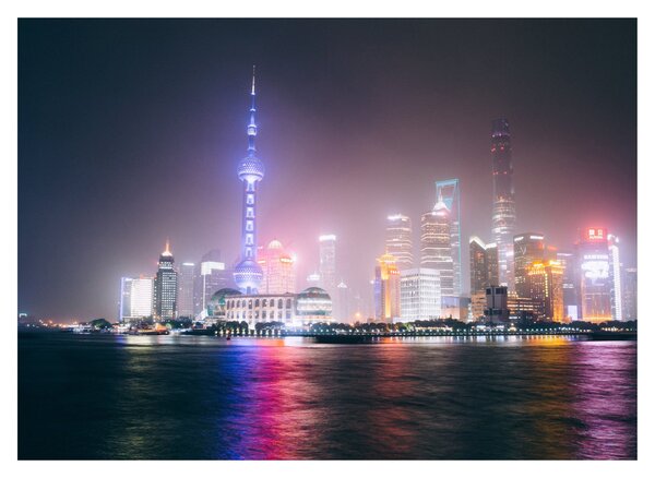 Éjszakai Shanghai képe (70x50 cm)