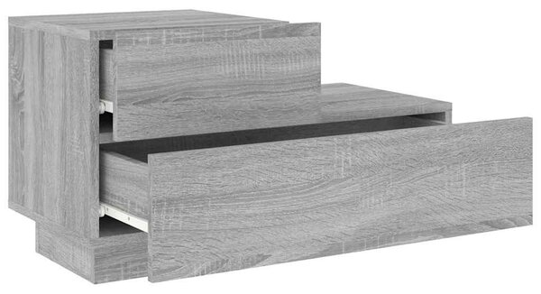 Szürke sonoma éjjeliszekrény LED-világítással 70 x 36 x 40,5 cm
