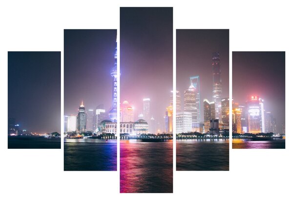 Éjszakai Shanghai képe (150x105 cm)