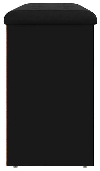 Fekete szerelt fa cipőtároló pad 102 x 32 x 50 cm