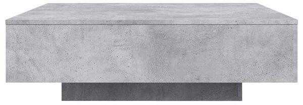 Betonszürke dohányzóasztal LED-lámpákkal 100 x 100 x 31 cm