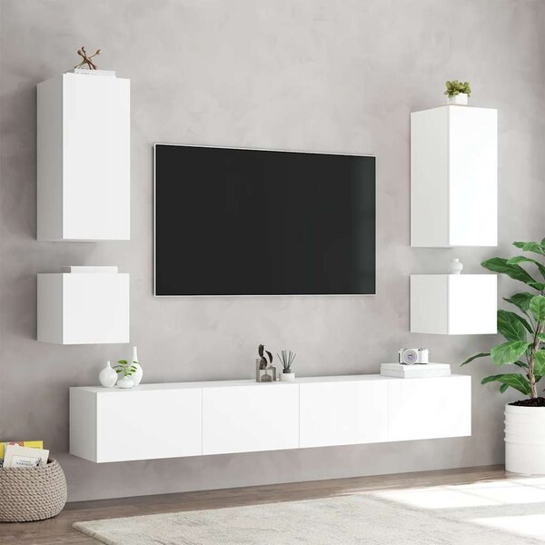 Fehér fali TV-szekrény LED-világítással 100 x 35 x 31 cm