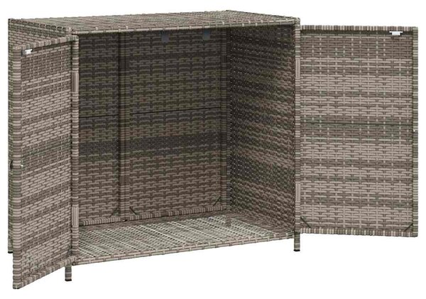 Szürke polyrattan kerti tárolószekrény 83x45x76 cm