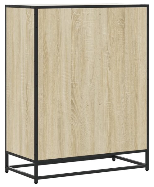 Sonoma tölgy színű szerelt fa és fém cipőszekrény 75x38x97,5 cm
