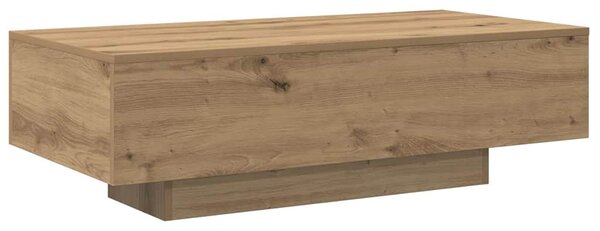 Kézműves tölgy színű szerelt fa dohányzóasztal 100x49,5x31 cm