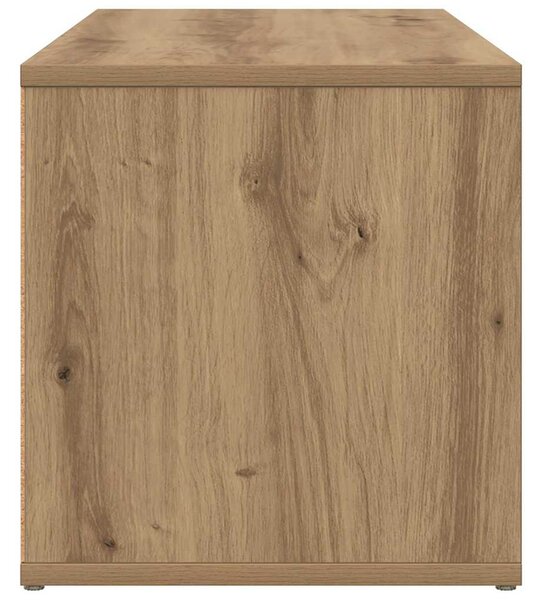Kézműves tölgy színű szerelt fa TV-szekrény 80x34x35,5 cm