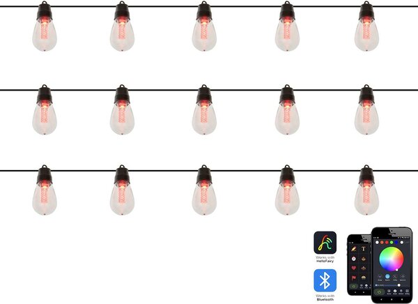 Kültéri LED fényfüzér ITILLEQ alkalmazással Színes
