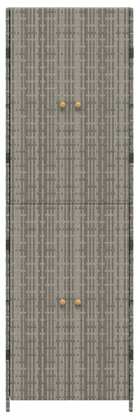 Szürke polyrattan kerti tárolószekrény 59 x 40 x 180 cm