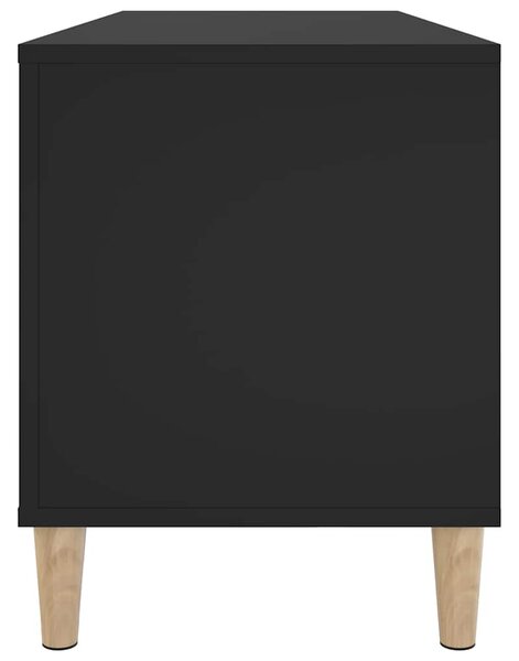 Fekete szerelt fa hanglemezszekrény 100 x 38x 48 cm