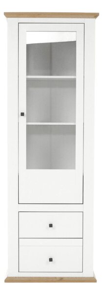 Vitrin MZ4, fehér/grand tölgy, LEON