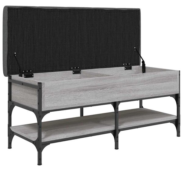 Szürke sonoma színű szerelt fa cipőtároló pad 102 x 42 x 45 cm