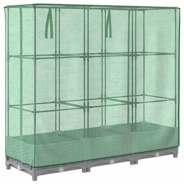 Rattan megjelenésű magaságyás melegháztakaróval 120x40x123 cm