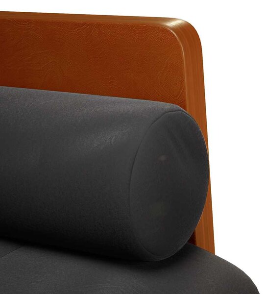 Fekete bársony loveseat kanapé párnákkal 110 cm