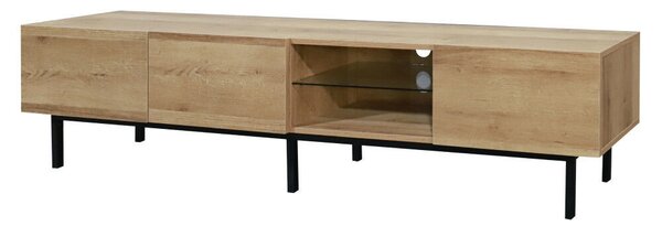 TV-asztal, tölgy/fekete, BASTIEN