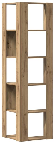 5 szintes szerelt fa sarok könyvespolc 50 x 50 x 179cm