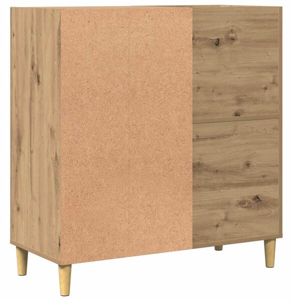 Kézműves tölgy színű szerelt fa hanglemezszekrény 84,5x38x89 cm