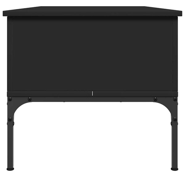 Fekete szerelt fa és fém dohányzóasztal 100 x 50 x 45 cm