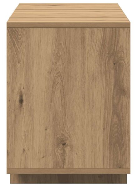 Kézműves tölgy színű szerelt fa TV-szekrény 130 x 35 x 50 cm