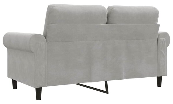 Kétszemélyes világosszürke bársony kanapé 120 cm