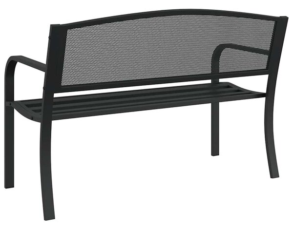 Fekete acél kerti pad 119 cm