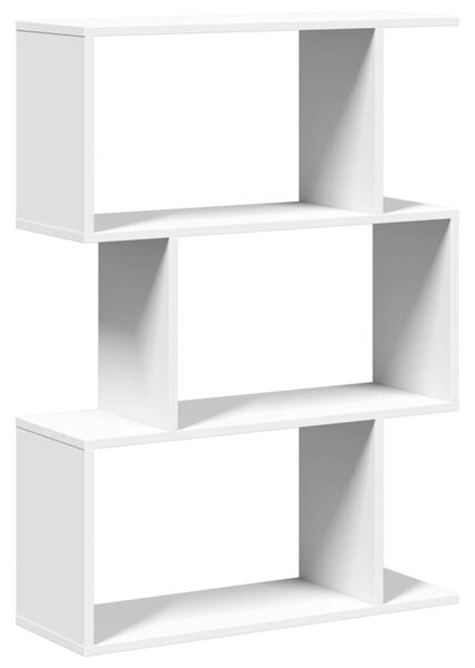3-szintes fehér szobaelválasztó könyvespolc 70 x 24 x 97 cm rétegelt fa