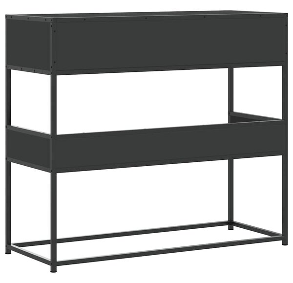 Fekete szerelt fa tálalóasztal 90x35x80 cm