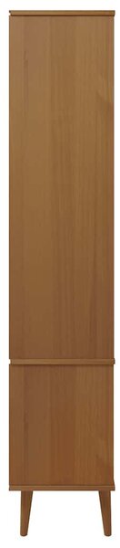 MOLDE barna tömör fenyőfa vitrin szekrény 90 x 35 x 175 cm