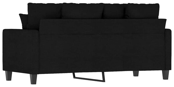Kétszemélyes fekete szövetkanapé 140 cm