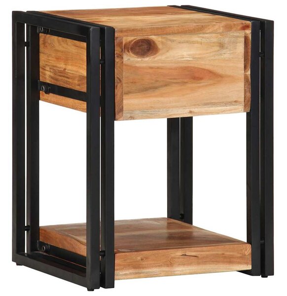 Éjjeliszekrény 2 db Barna 40 x 35 x 50 cm Tömör Akácfa