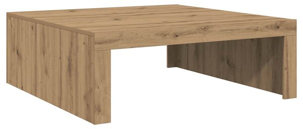 Kézműves tölgy színű szerelt fa dohányzóasztal 100 x 100 x 35cm