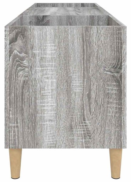Szürke sonoma színű szerelt fa hanglemezszekrény 121x38x48 cm