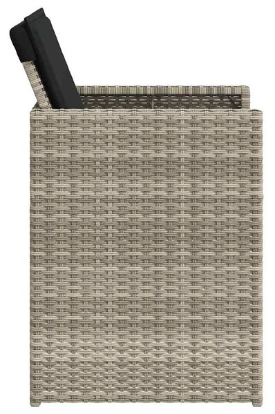 5részes világosszürke polyrattan kerti étkezőgarnitúra párnával