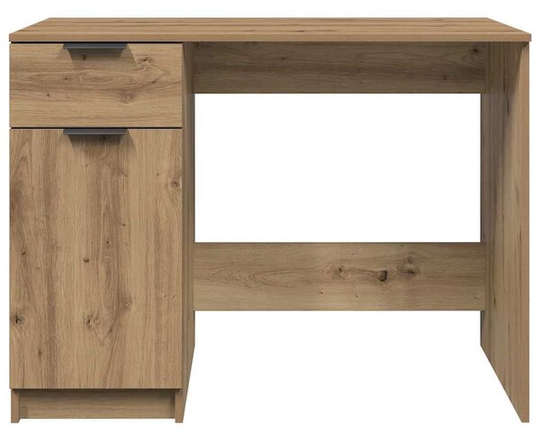 Kézműves tölgy színű szerelt fa íróasztal 100 x 50 x 75 cm