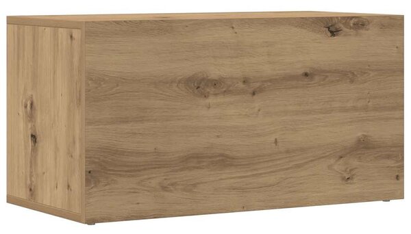 LP kézműves tölgy színű szerelt fa tárolódoboz 69,5x34x36 cm
