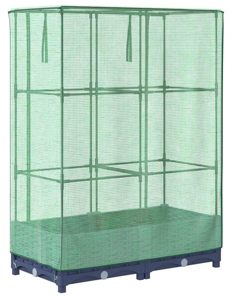 Rattan megjelenésű magaságyás melegháztakaróval 80x40x123 cm