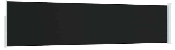 Fekete behúzható oldalsó teraszi napellenző 117x500 cm