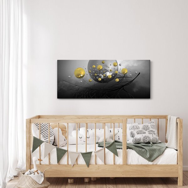 Arany absztrakt gömbök képe (120x50 cm)