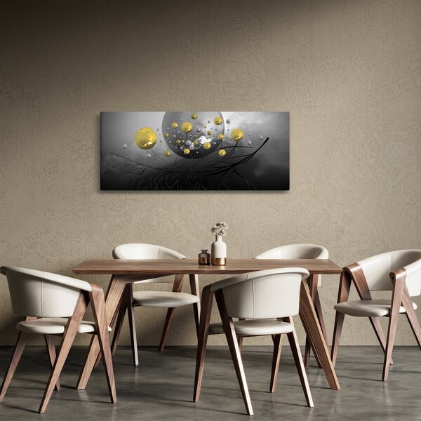 Arany absztrakt gömbök képe (120x50 cm)