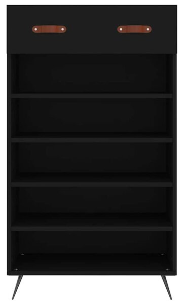 Fekete szerelt fa cipőszekrény 60 x 35 x 105 cm