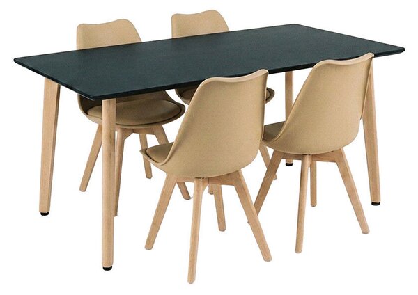 Silla 150 4+1 étkező garnitúra fekete-bézs