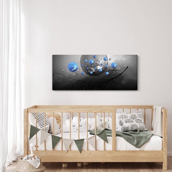 Kék absztrakt gömbök képe (120x50 cm)