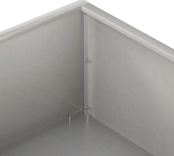 VidaXL Kerti cserép 2 db Ezüst 80 x 80 x 20 cm Rozsdamentes Acél