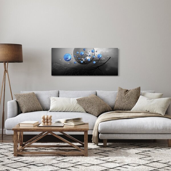Kék absztrakt gömbök képe (120x50 cm)