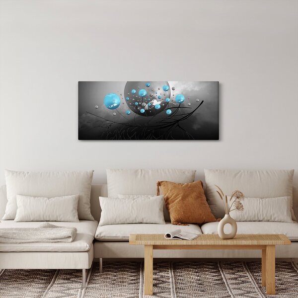 Kép- világos kék absztrakt gömbök (120x50 cm)